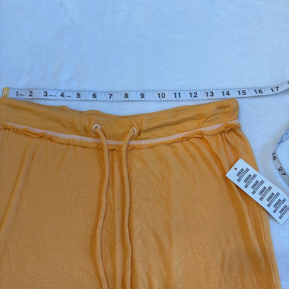 Out From Under Y2K Yellow Boho Ribbed Wide-Leg Loungewear Drawstring Pants L - Picture 5 of 12